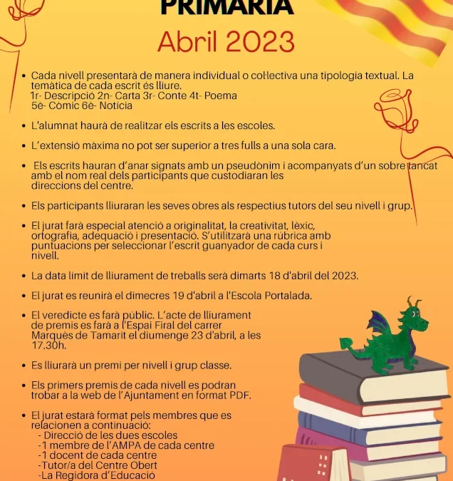 Certamen literario de Sant Jordi de las escuelas de Primaria
