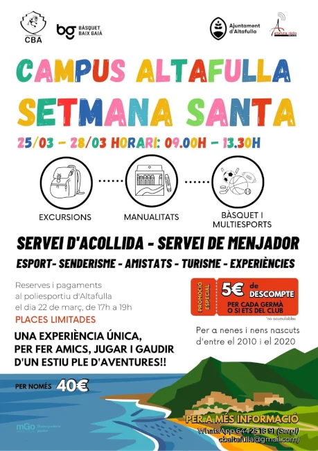 Campus Basquet Altafulla Setmana Santa 2024